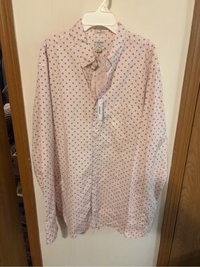 J. Crew Men’s Light Pink Button-Down with Navy Geometric Print
